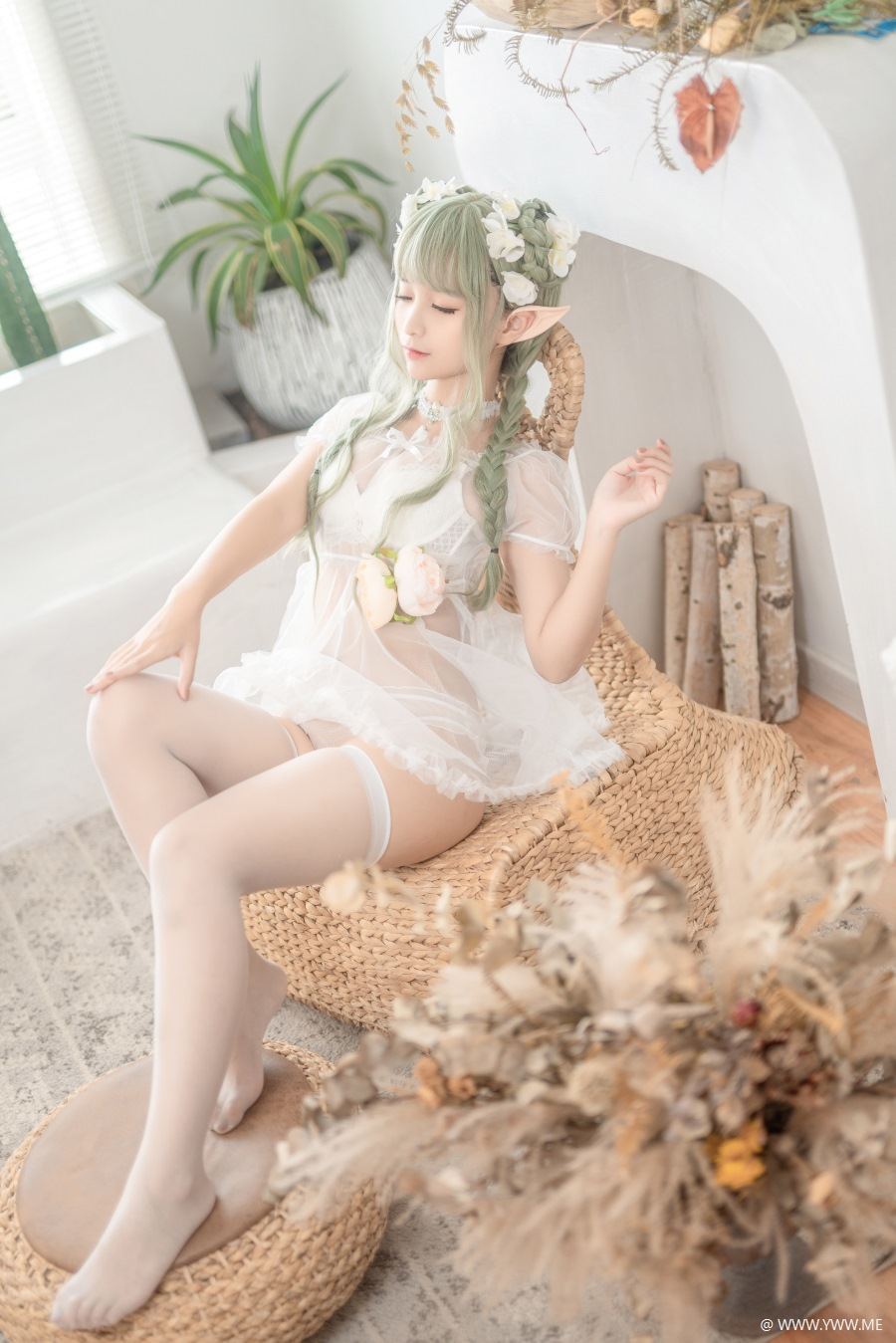 知名Coser@蠢沫沫 《尖耳国度》绿精灵-像素点