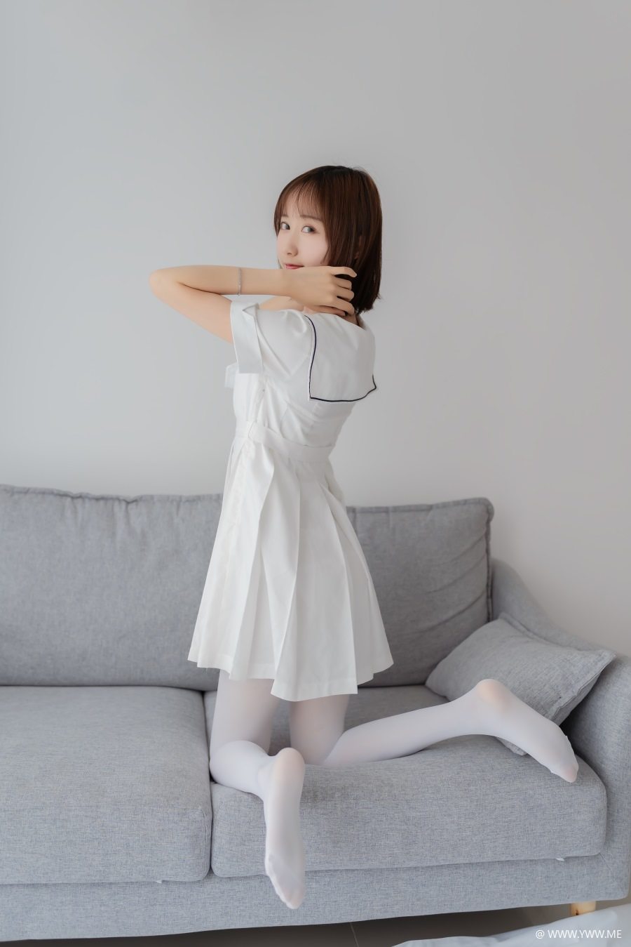 萌系小姐姐木绵绵OwO – 纯情白裙-像素点
